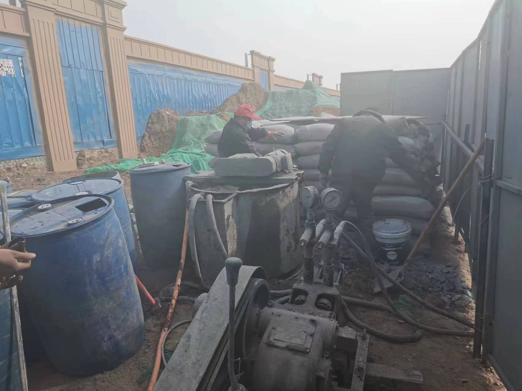 赵西垸林场房屋下沉注浆